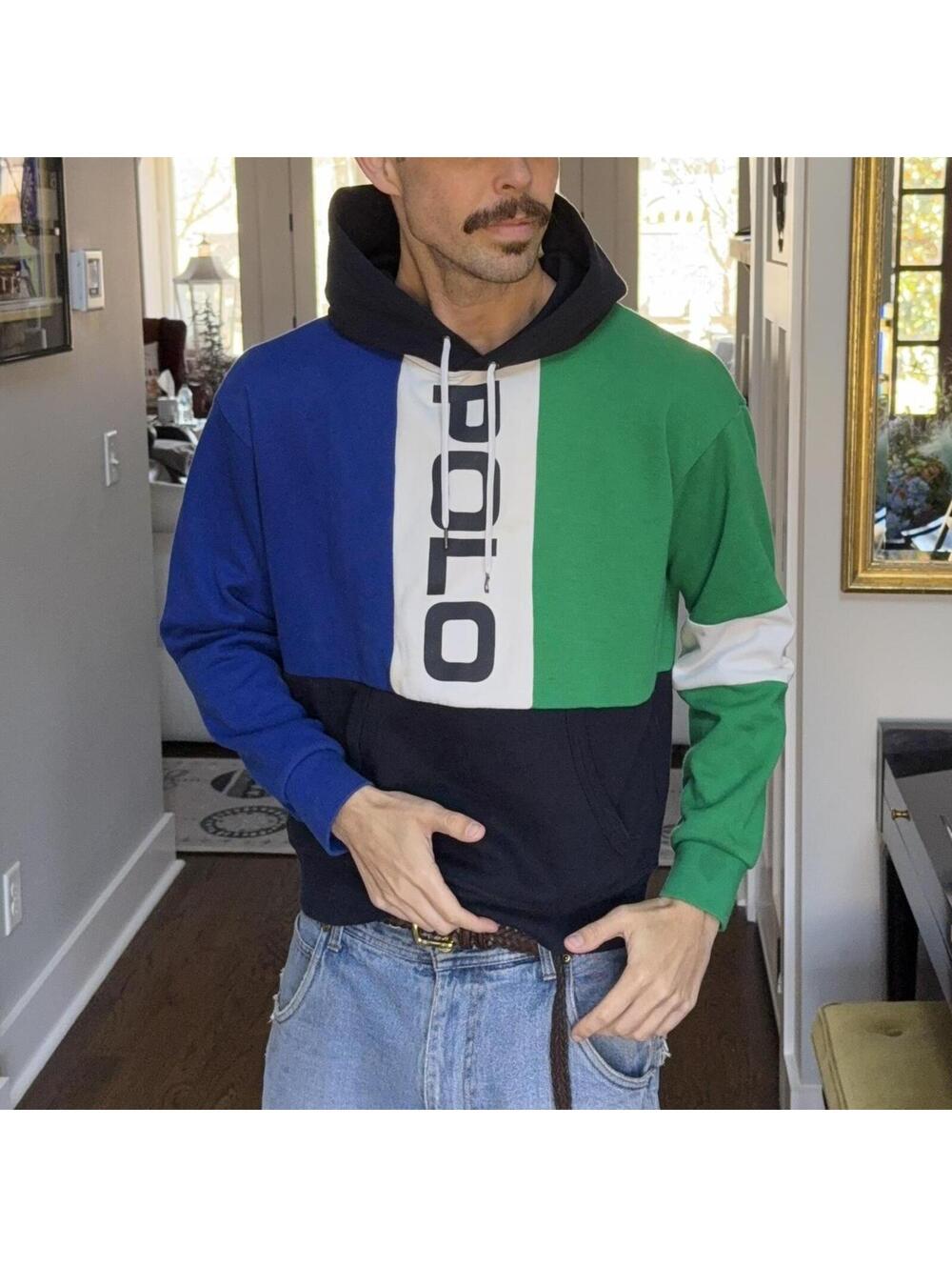 Polo Ralph Lauren Colorblock Spellout Hoodie – Small